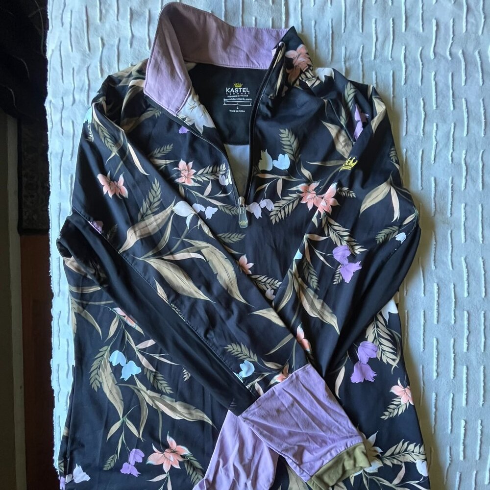 Kastel Denmark BLACK TROPICAL COLOR BLOCK MESH SunShirt